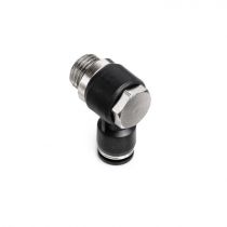 Front side of 1/4 BSPP Pneufit Banjo Quick Connect to 6 mm tubing