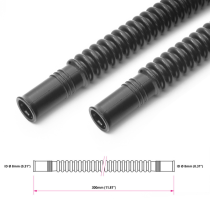 Convoluted black nylon in-tank fuel hose 8mm 300mm