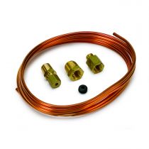 Autometer Tubing, Copper, 1/8", 6Ft. Length, Incl. 1/8" Nptf Brass Compression Fittings