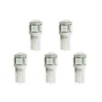 Autometer Led Bulb, Replacement, T3 Wedge, White, 5 Pack