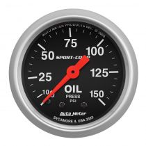 Autometer Gauge, Oil Pressure, 2 1/16", 150Psi, Mechanical, Sport-Comp