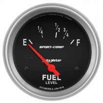 Autometer Gauge, Fuel Level, 2 5/8", 16 To 158Ω, Elec, Sport-Comp
