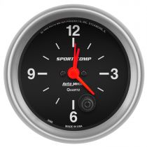 Autometer Gauge, Clock, 2 5/8", 12Hr, Analog, Sport-Comp