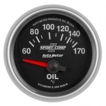 Autometer Gauge, Oil Temp, 2 1/16", 60-170 degree , Electric, Sport-Comp Ii
