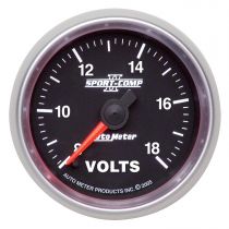 Autometer Gauge, Voltmeter, 2 1/16", 18V, Digital Stepper Motor, Sport-Comp Ii