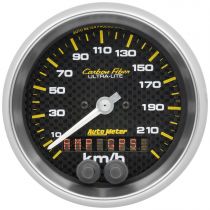 Autometer Gauge, Speedometer, 3 3/8", 225Km/H, Gps, Carbon Fiber