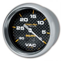 Autometer Gauge, Vacuum, 2 5/8", 30Inhg, Mechanical, Carbon Fiber
