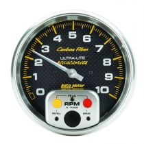 Autometer Gauge, Tachometer, 5", 10K Rpm, In-Dash W/ Peak Memory, Carbon Fiber