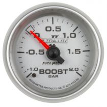 Autometer Gauge, Vac/Boost, 2 1/16", -1 - +2 Bar, Mechanical, Ultra-Lite Ii