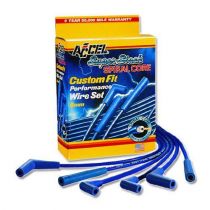 Accel Super Stock Spiral Core 8mm Blue Wire set, Blue Straight Boots