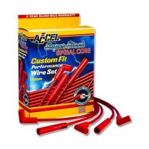 Accel Super Stock Spiral Core 8mm Red Wire set with Red Straight Boots