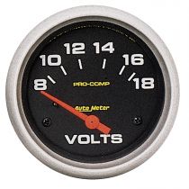 Autometer Gauge, Voltmeter, 2 5/8", 18V, Electric, Pro-Comp 