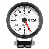 Autometer Gauge, Tachometer, 3 3/4", 8K Rpm, Pedestal W/ Red Line, Phantom