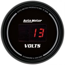 Autometer Gauge, Voltmeter, 2 1/16", 18V, Digital, Black Dial W/ Red Led