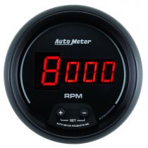 Autometer Gauge, Tach, 3 3/8", 10K Rpm, In-Dash, Digital, Black Dial W/ Red Led