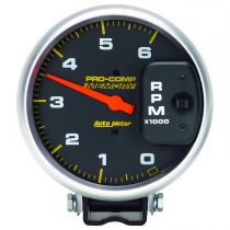 Autometer Gauge, Tachometer, 5", 6K Rpm Diesel, Pedestal W/Peak Memory, Pro-Comp
