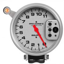 Autometer Gauge, Tach, 5", 11K Rpm, Pedestal W/ Quick Lite, W/Peak Memory, Ultra-Lite