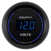 Autometer Gauge, Voltmeter, 2 1/16", 18V, Digital, Black Dial W/ Blue Led