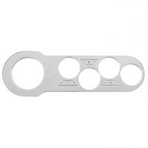 Autometer Dash Panel, Chevy Car 53-54, 1 X 3-1/8", 4 X 2-1/16", Billet