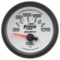 Autometer Gauge, Oil Temp, 2 1/16", 60-170 degree , Electric, Phantom Ii