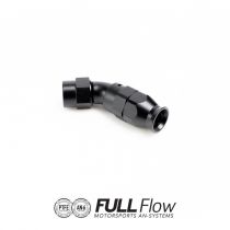 Front side of Full Flow PTFE Hose End Fitting 45 Degree AN-6