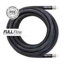 Front side of Black Nylon PTFE Stainless Braided Fuel Hose AN-6