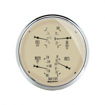 Autometer Gauge, Quad, 5", 0 To 90Ω, Elec, Prestige Antq. Ivory