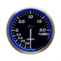 Defi DF Blue Racer N2 Boost Gauge Metric 52mm 2 Bar - Front side of the gauge 