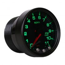 Autometer Gauge, Tach, 2 1/16", 11K Rpm, W/ Shift Light & Peak Mem, Blk/Smke/Blk, Spek-Pro