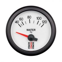 Stack Gauge, Water Temp, Electric, 52Mm, Wht, 40-120ºc, M10 Male - Lado delantero del medidor