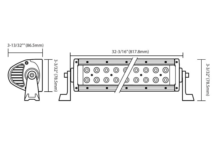 QUAD 30 inch CUBE LED LIGHTBAR, SPOT - 6000K, 180W. SINGLE